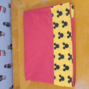 Vintage Disney Mickey Mouse Character red & yellow twin top sheet